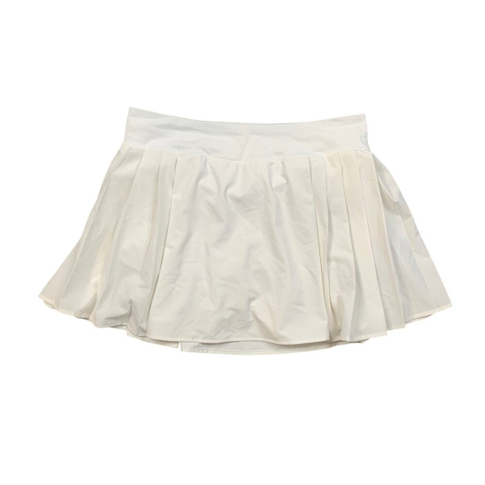 Lululemon Skort Womens 8 White Side Pleat Tennis Built-In Liner Shorts Athletic